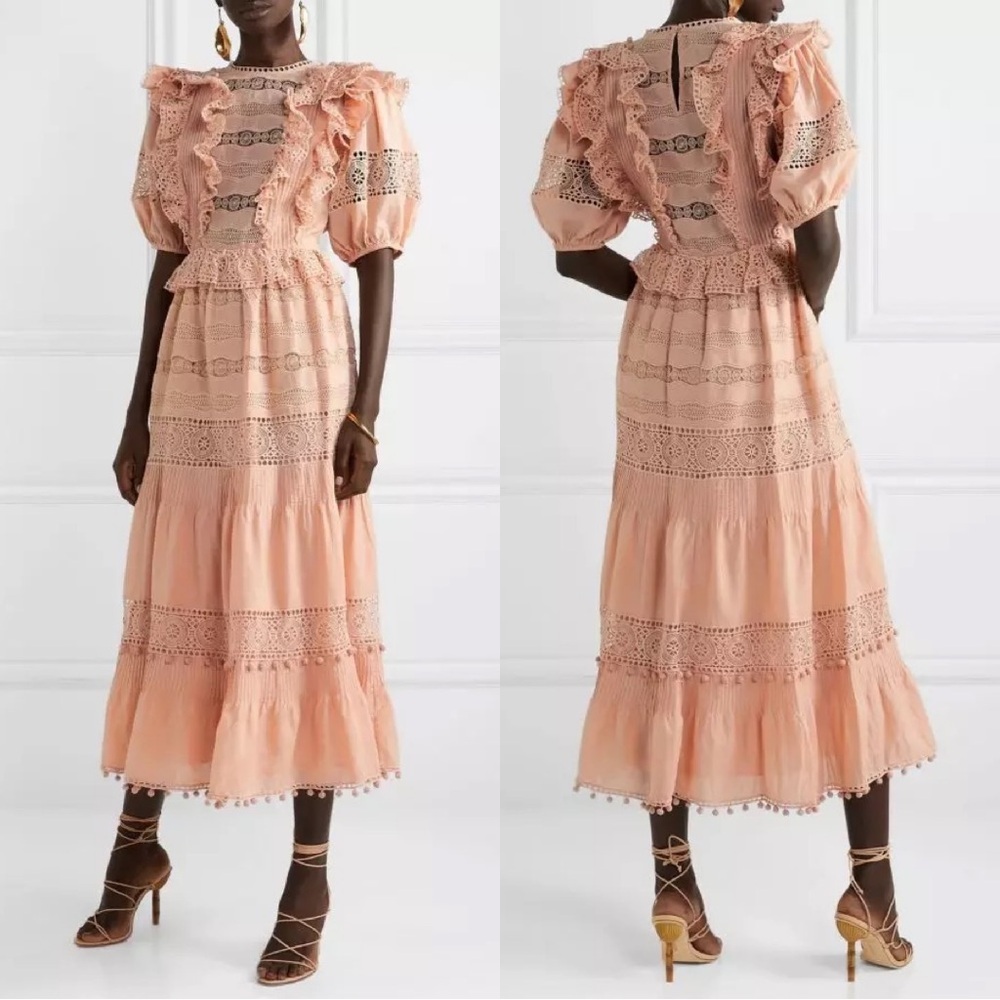 Ulla Johnson Guinivere Crochet-Trimmed Broderie Anglaise Cotton-Blend Maxi | XS